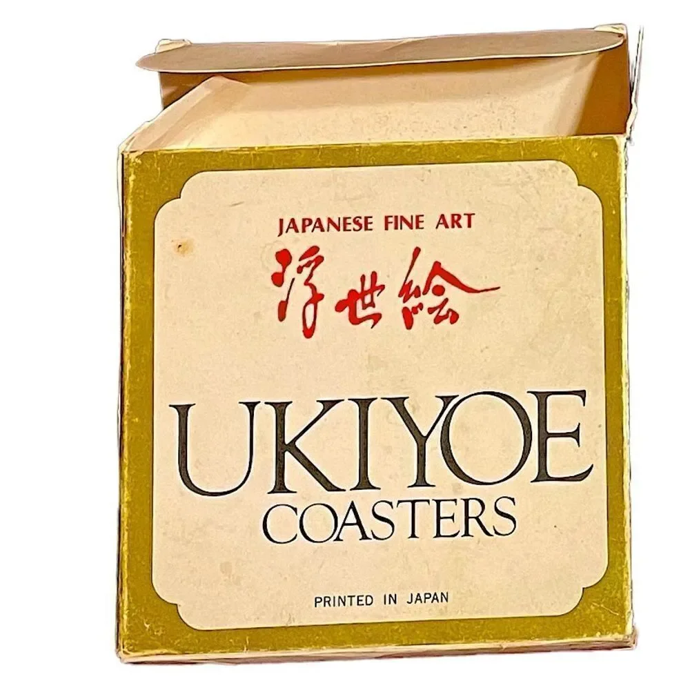 Ukiyoe Japanese Art cardboard coasters Vintage